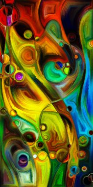 Çağdaş sanat konularındaki çember ve eğrilerin soyut arkaplanı