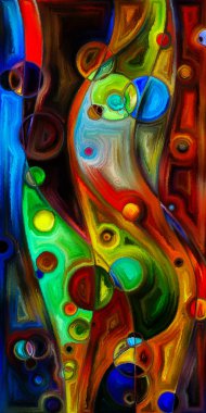 Çağdaş sanat konularındaki çember ve eğrilerin soyut arkaplanı