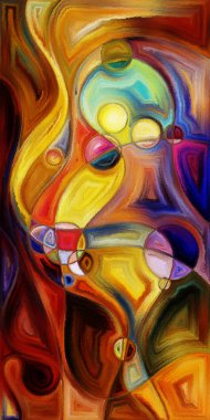 Çağdaş sanatın çember ve kıvrımlarından oluşan soyut arkaplan