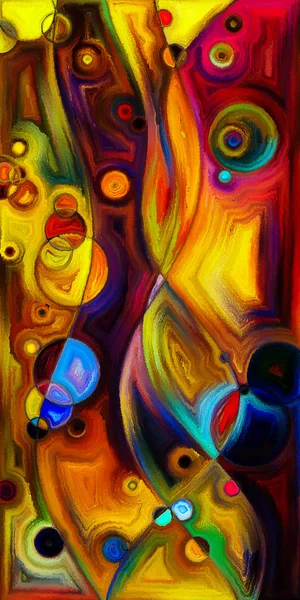 Çağdaş sanat konularındaki çember ve eğrilerin soyut arkaplanı