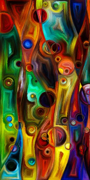 Çağdaş sanat konularındaki çember ve eğrilerin soyut arkaplanı