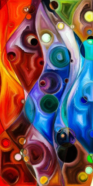 Çağdaş sanat konularındaki çember ve eğrilerin soyut arkaplanı