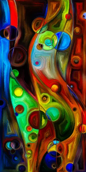 Çağdaş sanat konularındaki çember ve eğrilerin soyut arkaplanı