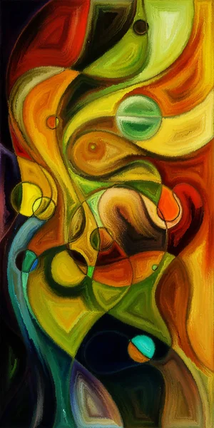 Çağdaş sanatın çember ve kıvrımlarından oluşan soyut arkaplan