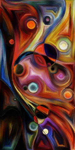 Çağdaş sanatın çember ve kıvrımlarından oluşan soyut arkaplan