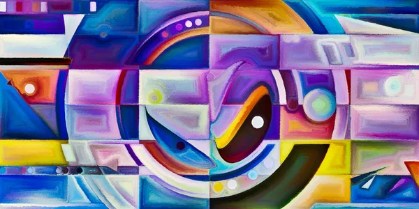 Arka plan renkli şekil parçaları modern sanatın konuda oluşur