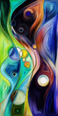 Çağdaş sanatın çember ve kıvrımlarından oluşan soyut arkaplan