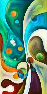 Çağdaş sanatın çember ve kıvrımlarından oluşan soyut arkaplan