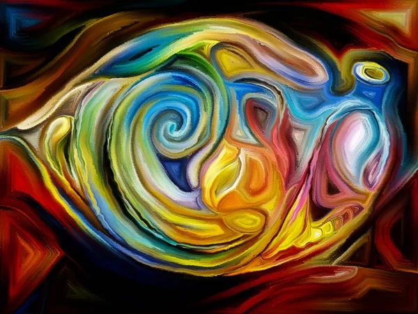 Painting Colorful Organic Forms Subject Abstract Art Nature — Stock Photo, Image