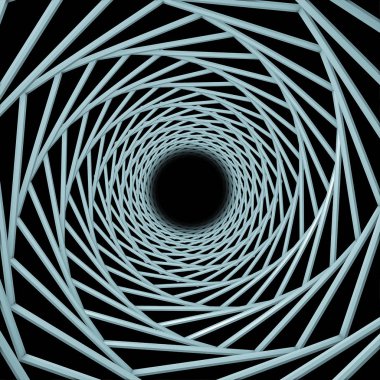 Girdap Meydanı'nda. merkezi etrafında dönen satırları dönen 3d render