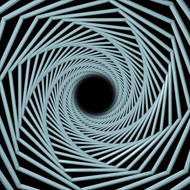 Girdap Meydanı'nda. merkezi etrafında dönen satırları dönen 3d render