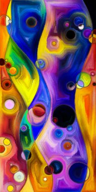 Çağdaş sanat konularındaki çember ve eğrilerin soyut arkaplanı