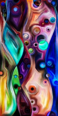 Çağdaş sanat konularındaki çember ve eğrilerin soyut arkaplanı