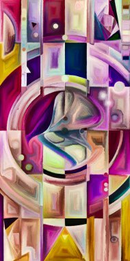 Arka plan renkli şekil parçaları modern sanatın konuda oluşur