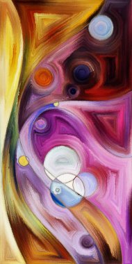 Çağdaş sanatın çember ve kıvrımlarından oluşan soyut arkaplan