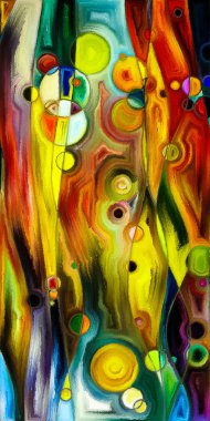 Çağdaş sanat konularındaki çember ve eğrilerin soyut arkaplanı