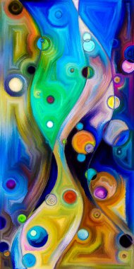 Çağdaş sanat konularındaki çember ve eğrilerin soyut arkaplanı