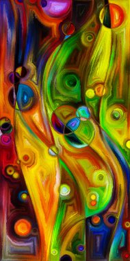 Çağdaş sanat konularındaki çember ve eğrilerin soyut arkaplanı