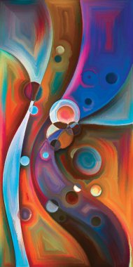 Çağdaş sanatın çember ve kıvrımlarından oluşan soyut arkaplan