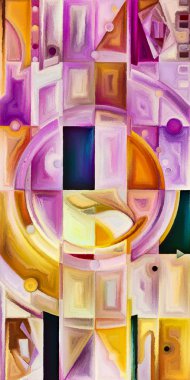 Arka plan renkli şekil parçaları modern sanatın konuda oluşur