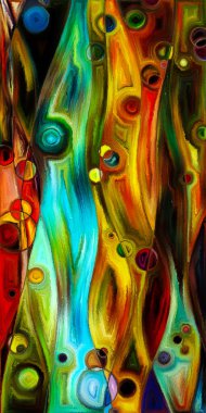 Çağdaş sanat konularındaki çember ve eğrilerin soyut arkaplanı