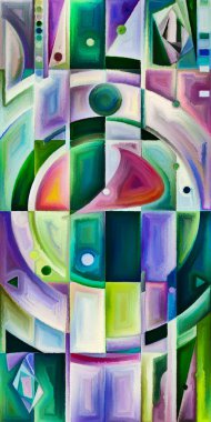 Arka plan renkli şekil parçaları modern sanatın konuda oluşur