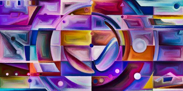 Arka plan renkli şekil parçaları modern sanatın konuda oluşur