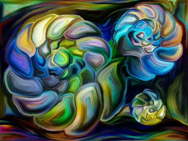 Pintura Formas Orgânicas Coloridas Sobre Tema Arte Abstrata Natureza — Fotografia de Stock