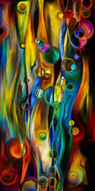 Çağdaş sanat konularındaki çember ve eğrilerin soyut arkaplanı