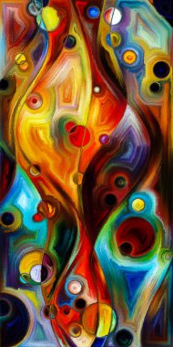 Çağdaş sanat konularındaki çember ve eğrilerin soyut arkaplanı