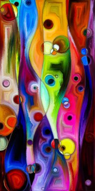 Çağdaş sanat konularındaki çember ve eğrilerin soyut arkaplanı