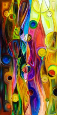 Çağdaş sanat konularındaki çember ve eğrilerin soyut arkaplanı