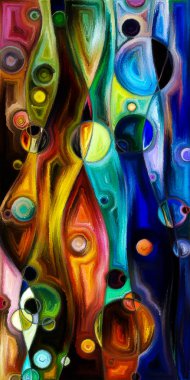 Çağdaş sanat konularındaki çember ve eğrilerin soyut arkaplanı