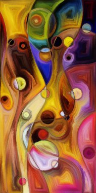 Çağdaş sanatın çember ve kıvrımlarından oluşan soyut arkaplan