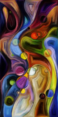 Çağdaş sanatın çember ve kıvrımlarından oluşan soyut arkaplan