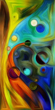 Çağdaş sanatın çember ve kıvrımlarından oluşan soyut arkaplan