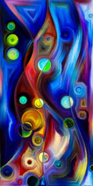 Çağdaş sanat konularındaki çember ve eğrilerin soyut arkaplanı