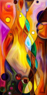 Çağdaş sanat konularındaki çember ve eğrilerin soyut arkaplanı