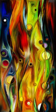 Çağdaş sanat konularındaki çember ve eğrilerin soyut arkaplanı