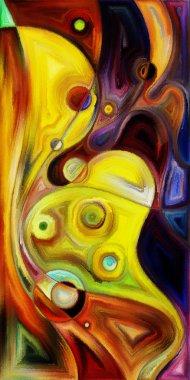 Çağdaş sanatın çember ve kıvrımlarından oluşan soyut arkaplan