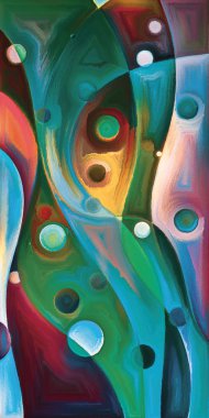 Çağdaş sanatın çember ve kıvrımlarından oluşan soyut arkaplan