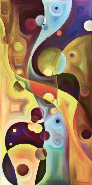 Çağdaş sanatın çember ve kıvrımlarından oluşan soyut arkaplan