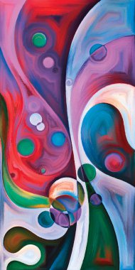 Çağdaş sanatın çember ve kıvrımlarından oluşan soyut arkaplan