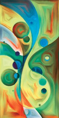 Çağdaş sanatın çember ve kıvrımlarından oluşan soyut arkaplan