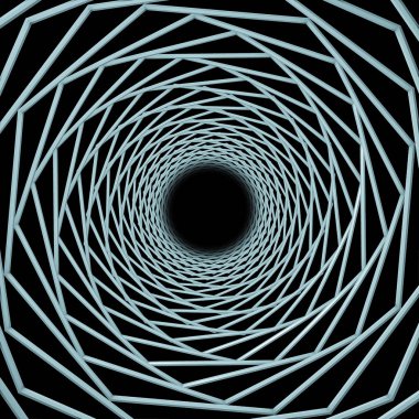 Girdap Meydanı'nda. merkezi etrafında dönen satırları dönen 3d render