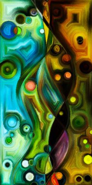 Çağdaş sanat konularındaki çember ve eğrilerin soyut arkaplanı