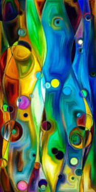 Çağdaş sanat konularındaki çember ve eğrilerin soyut arkaplanı