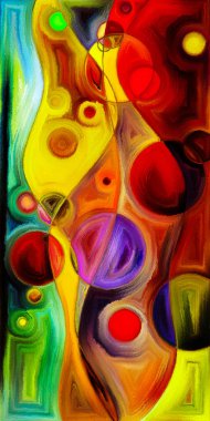 Çağdaş sanat konularındaki çember ve eğrilerin soyut arkaplanı