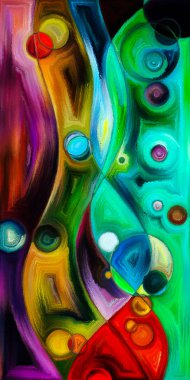 Çağdaş sanat konularındaki çember ve eğrilerin soyut arkaplanı