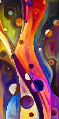 Çağdaş sanatın çember ve kıvrımlarından oluşan soyut arkaplan